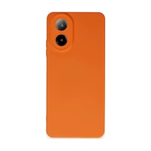 Oppo A38 Uyumlu Kılıf Nano İçi Kadife Silikon - Turuncu