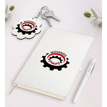 Kişiye Özel Mühendis Beyaz Defter Kalem Ve Anahtarlık Seti N11.4060