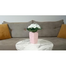 Dahil, Dahil,vazoda Çiçek,beyaz Yapay Çiçek, Dekoratif Çiçekli Pembe 7x7x17cm Diğer