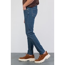 HLT Jeans Erkek Okyanus Mavisi Slim Fit Dar Paça Likralı Jean Kot Pantolon Hlthe001958 Mavi