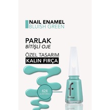 Flormar Nail Enamel Yüksek Pigmentli & Parlak Bitişli Oje Fne-424 Bluısh Green