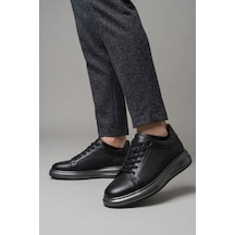Pisagor Ps-1766 Erkek Hakiki Deri Sneakers & Spor Ayakkabı Siyah