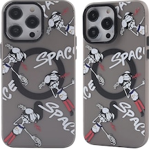 Mey İthalat Apple Uyumlu iPhone 13 Pro Kılıf Apollo Magneticsafe Desenli Kapak - Apollo Siyah - 3 Gri