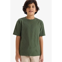 Defacto Erkek Çocuk Regular Fit Bisiklet Yaka Kısa Kollu Tişört G6732a826smgn563 Yeşil-gn563