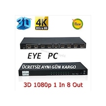 Hsp 200 Formatli Gerçek 4K 8Li Hdmi Çoklayıcı Spliter