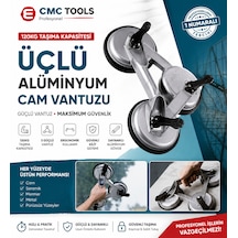 Alüminyum Cam Vantuzu Üçlü Kol 120 Kg Taşıma Kapasitesi Kodu :cmc-7093