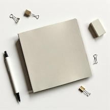 Defter, Noktalı Not Defteri Pu Deri Not Defteri 16,5x16,5 Cm, 96 Yaprak 192 Sayfa , 90 Gr Kırık Beyaz
