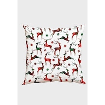 Beyaz Yeniyıl Yılbaşı Christmas Noel Kırlent Kılıfı Krl1291 Diğer
