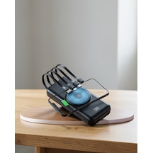 Powerbank 10.000 Mah Kablolu Kablosuz Çoklu Şarj Girişli Taşınabilir Çok Renkli