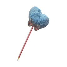 Papyonlu Kalp Ponponlu Peluş Kurşun Kalem