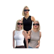 Madmext 3'lü Paket Gri-beyaz-siyah Regular Kesim Fitilli Atlet Mg2428 Gri/siyah/beyaz