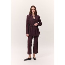 Manuka Çima Dikişli Kumaş Pantolon Bordo Bordo