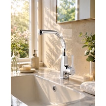 Viosa Lotus Banyo Lavabo Bataryası Pirinç Gövde Premium Krom Ağır Malzeme Uzun Ömürlü Siyah