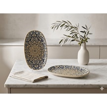 2'li Derin Servis Kasesi / Çukur Sunum Tabağı/salata/sote/soslu Yemek Sunum Alhambra Gourmet Oval P