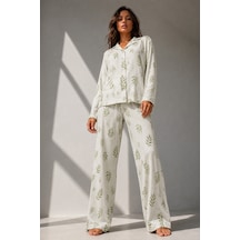 Norcia Sports Kadın Uzun Kol Pamuklu Çağla Yeşili Pijama Takımı Çok Renkli - 929323227 Çok Renkli - 929323227 Çok Renkli