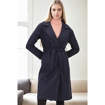 Z6765 Dewberry Bayan Palto-lacivert-2 Lacivert-2