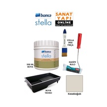 Stella Boya 4 Parçalı Set 500 Ml Boya - Boya Tavası- Stella İpek Fırça - Kadife Rulo Diğer