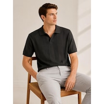 Classics Men Huffa Slim Fit Erkek Polo Yaka Triko Tişört 7677 Siyah