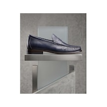 Crc Ayakkabı %100 Hakiki Deri Rugan Erkek Loafer - El İşçiliği Premium Klasik Ayakkabı - Burgundy Patent Lacivert