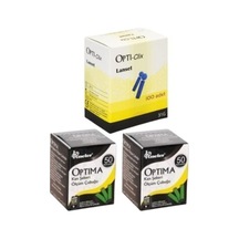 Optima Ölçüm Stribi 100 Adet + 100 Adet Lanset Delme-kalem Iğnesi