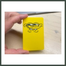 Bezos 3d Baskı Sarı Gülen Yüz Desenli Dekoratif Banka Kartı Kılıfı Nhr