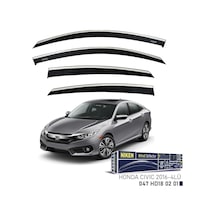 Niken Honda Civic Fc5 Cam Rüzgarlığı Kromlu 4'lü 2016+ Sonrası