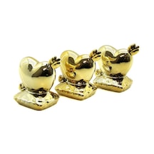 İbico İ12-110 Biblo Ve Dekoratif Süs Eşyası Gold Küçük Seramik Kalp - Ok - 12'li Paket Diğer