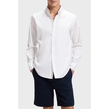 Boss % 100 Pamuk Regular Fit Düğmeli Yaka Gömlek Erkek Gömlek 50565626 100 Beyaz