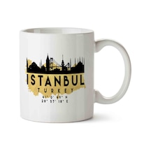 İstanbuk Türkiye Koordinatlar İki Tarafı Baskılı Kupa Bardak.jpg