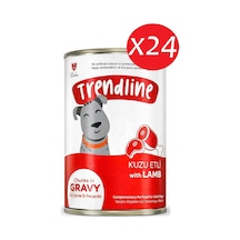 Trendlıne Konserve Sos İçinde Et Parçacıklı Kuzu Etli Yetişkin Köpek Maması 400 G 24 Adet