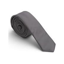 Dwoy Erkek Koyu Gri Saten Kravat 4 Cm Klasik Düz-745