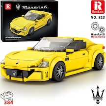 Reobrix Technic 823 1/24 Granturismo Maserati Sarı Spor Araba Yaratıcı Yapı Blok Seti Building Blocks - 384 Parça