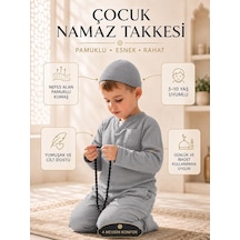 Standart Çocuk Takkesi Pamuklu Esnek Nefes Alabilen Rahat Kullanım Gri - Standart Krem