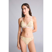 Defacto Floral Dantelli Brode Brazılıan Külot H4088ax26spyl83 Sarı-yl83