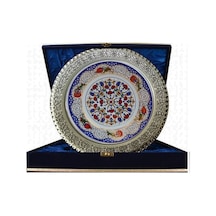 Armada Çini Prt 41 25 Cm Mavi Altın Yaldızlı Lale Karanfil Tabak