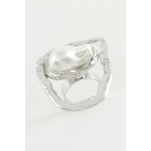 Oval - 832 - İnci Metal - Glblseme - Yüzük-gümüş Rengi Sarı