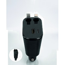 Araç Şarj Cihazı 120w Type-c Ve Lightning Çıkışı
