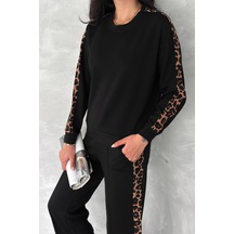 Fiolin Modal Kumaş Yanı Leopar Şeritli Eşofman Takımı