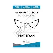 Renault Clio İle Uyumlu 5 Stop Çerçevesi Sticker Kolay Uygulama Uzun Ömürlü, Mat Siyah