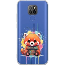 General Mobile Gm 20 İle Uyumlu Splash Tilki Tasarımlı Şeffaf Silikon Kılıf 051k