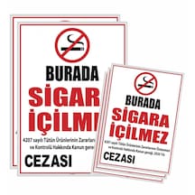 Sigara İçilmez Uyarı Levhası Pvc Kaplı 5 Adet