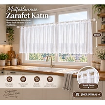Kuzucuk Home Rustik - Briz Tül Yükseklik 60 Cm Ekru