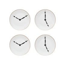 Saat Tabak 4 Lü Set Beyaz