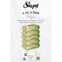 Sleepy Doğal Zeytinyağlı Ve Pamuklu Islak Bebek Havlusu 90 Yaprak 5 Al 4 Öde Ve Rosie Pamuk