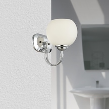 Lamore Home Dicle Opal Camlı Tekli Krom Aplik Krom