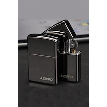 Zippo Çakmak Logolu Ebony Parlak Siyah 24756zl