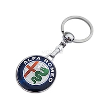 Yüksek Kaliteli Alfa Romeo Logolu Damla Baskılı Şık Hediyelik Araç Anahtarlığı
