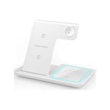 "3'lü Hızlı Şarj İstasyonu: Katlanabilir Kablosuz Şarj Aleti - Telefon, Kulaklık Ve Saat İçin"