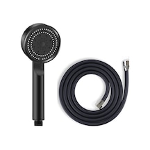 Glee Turbo 5 Fonksiyonlu Duş Seti - Yüksek Basınçlı Duş Başlığı Ve Kopmaz Pvc Hortum 150cm - 2 Renk Seçeneği Siyah Siyah