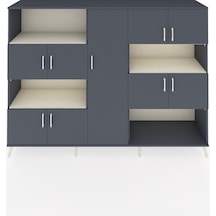 Hyperion Dolap 10 Raflı 9 Kapaklı 220x44x163 Antrasit-antrasit/ay Antrasit-antrasit/aytaşı